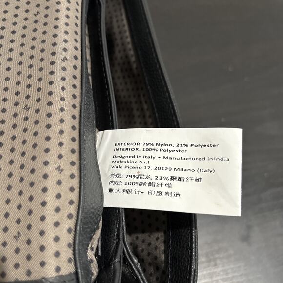 Moleskine Black Leather Clutch Wristlet Minimalist Travel Bag Organizer - Picture 10 of 12